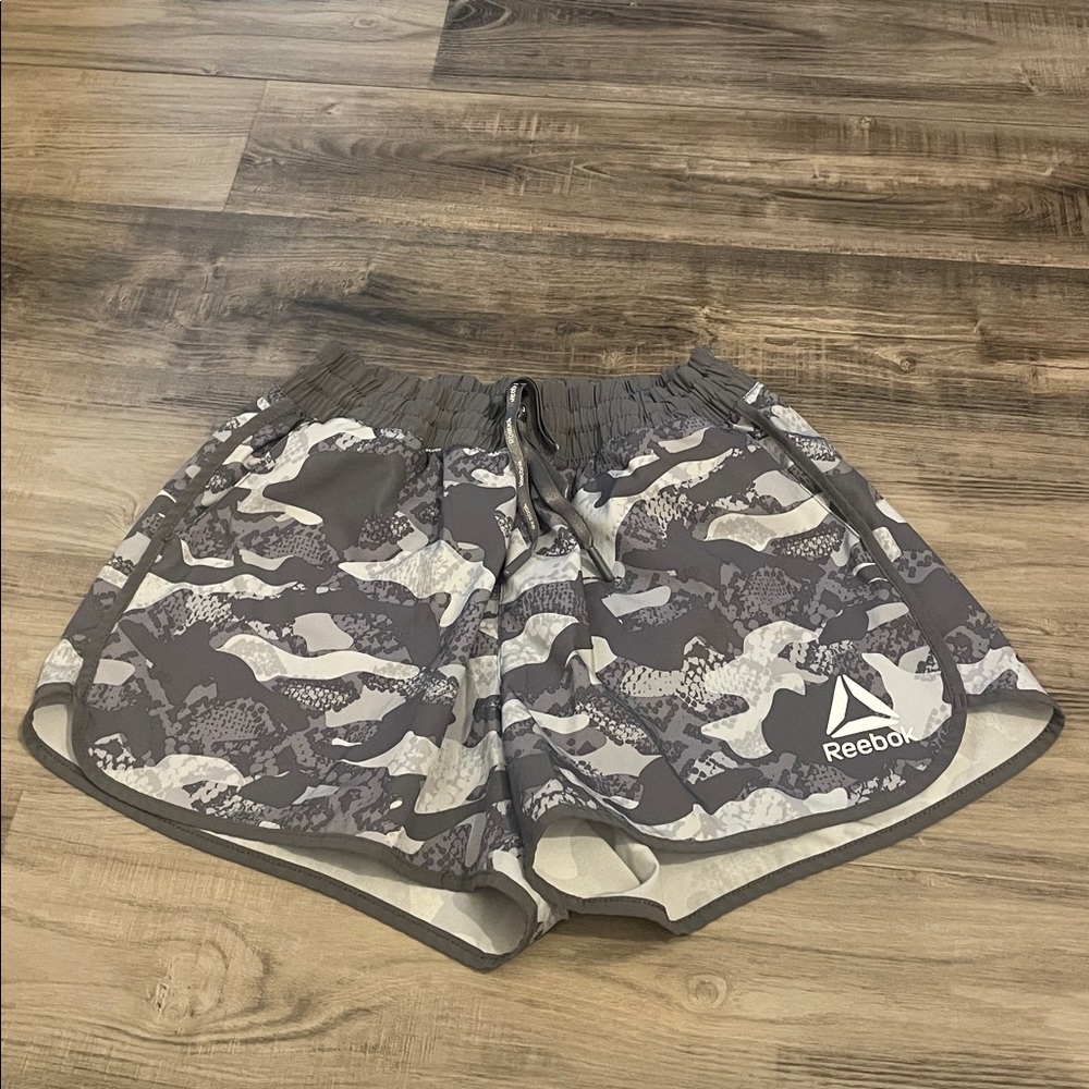 Reebok Gray and White Camo Shorts